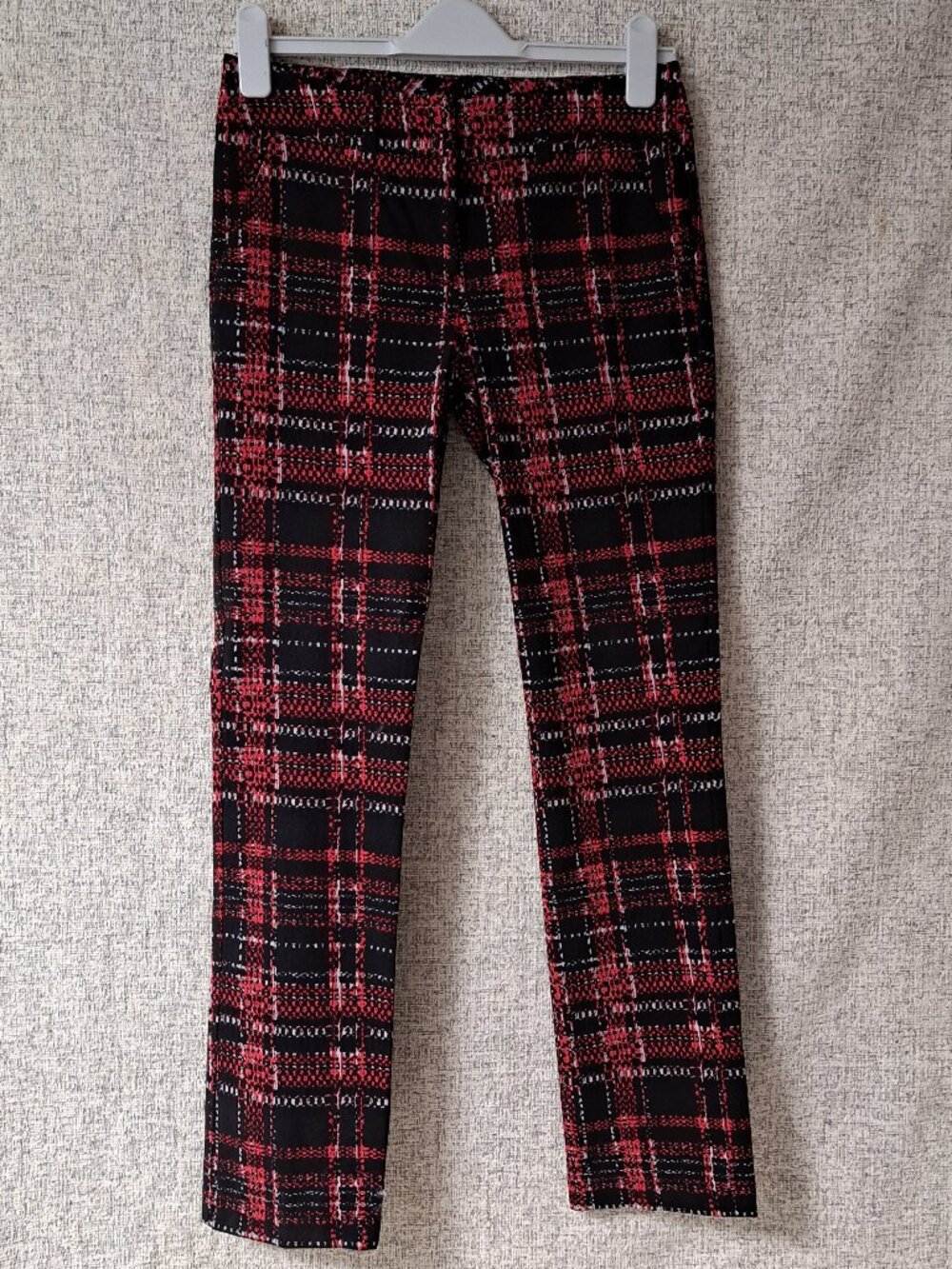 BLACK & RED PLAID LADIES TROUSER PANTS SIZE 4 7th AVENUE NY DESIGN STUDIO